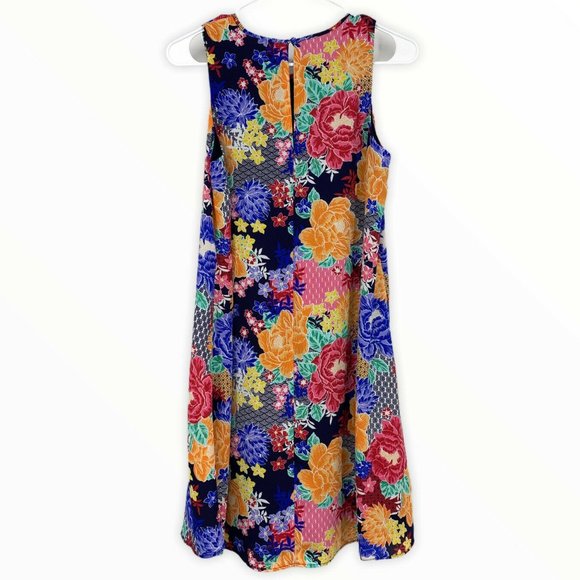 Cupio Blue Floral Print Sleeveless Shift Dress - Picture 4 of 7